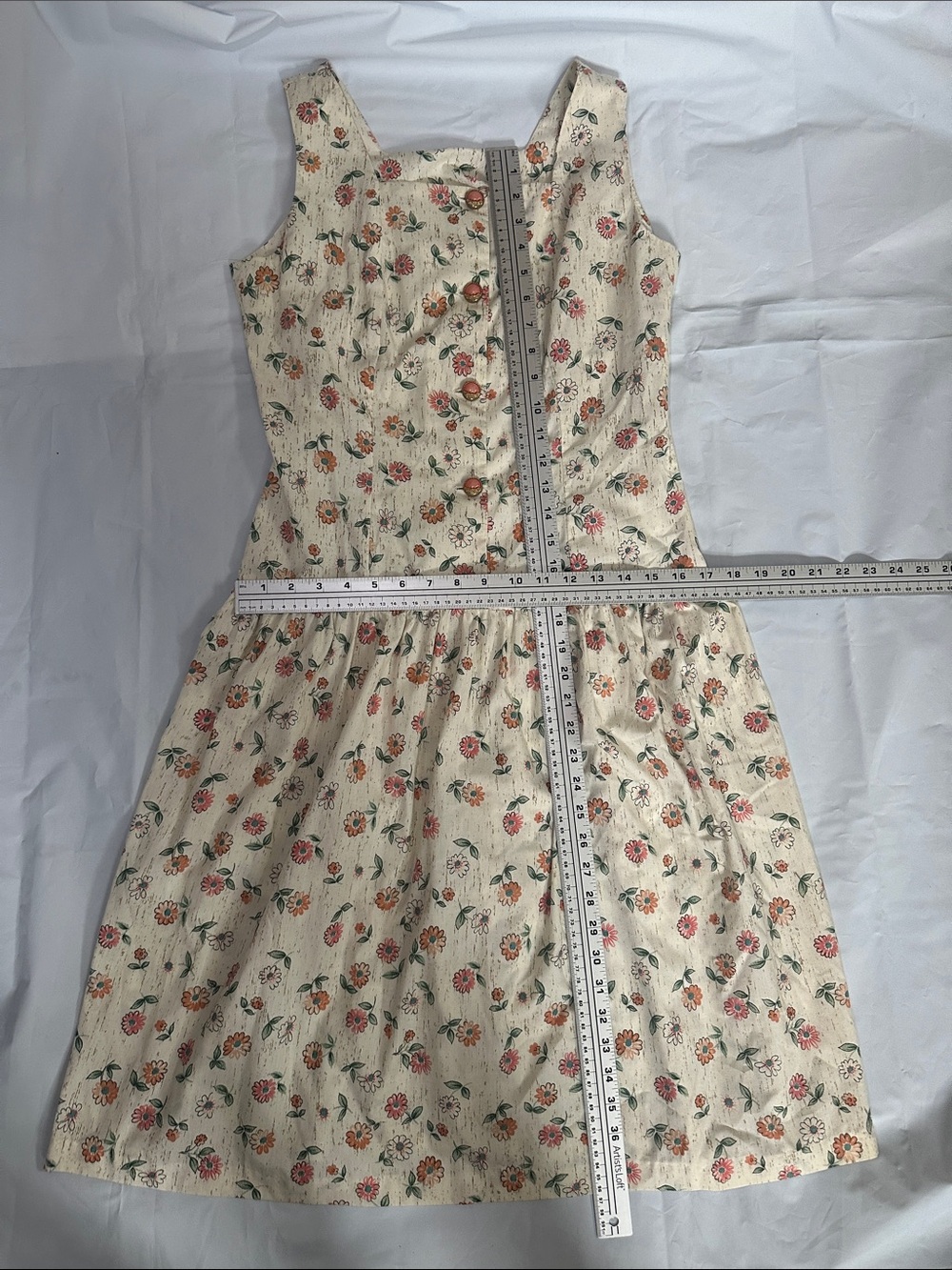 πΈβ¨ Vintage Floral Button-Front Dress β Size 32 Tall β¨πΈ - Picture 6 of 6